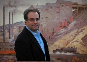 manipulated photo placing Joel Spolsky in front of a coal mine